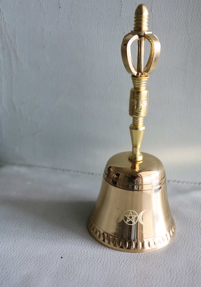 Pentagram tri phase moon ceremony ornaments holy bell brass