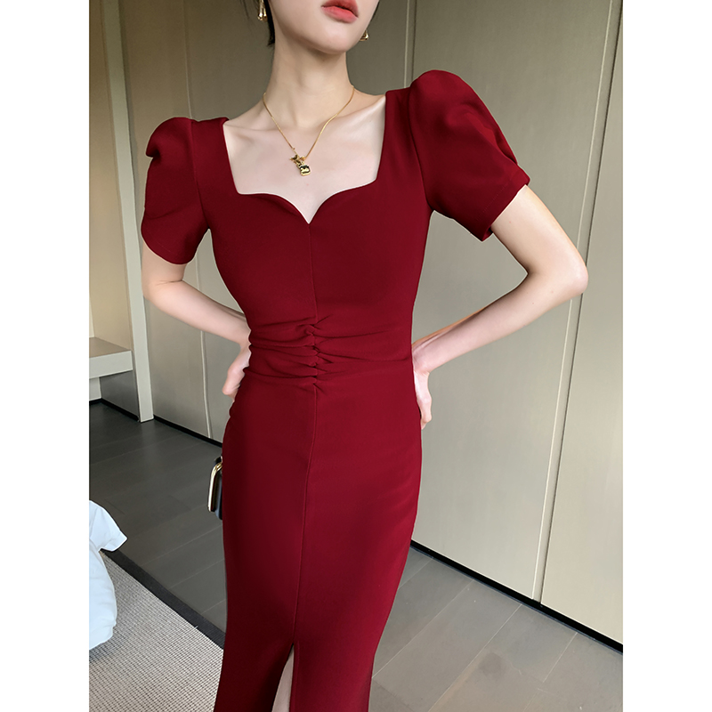 Vintage Hepburn Style Toast Engagement Dress