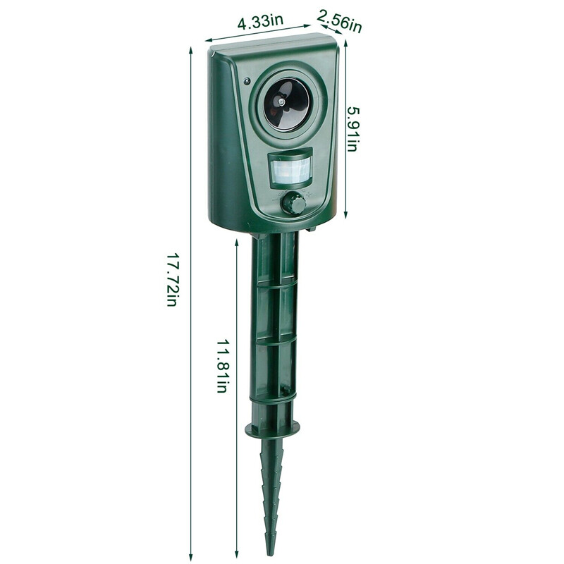 Battery Ultrasonic Garden Deterrent Repeller Animal Bird Cat Scarer Pest Dog