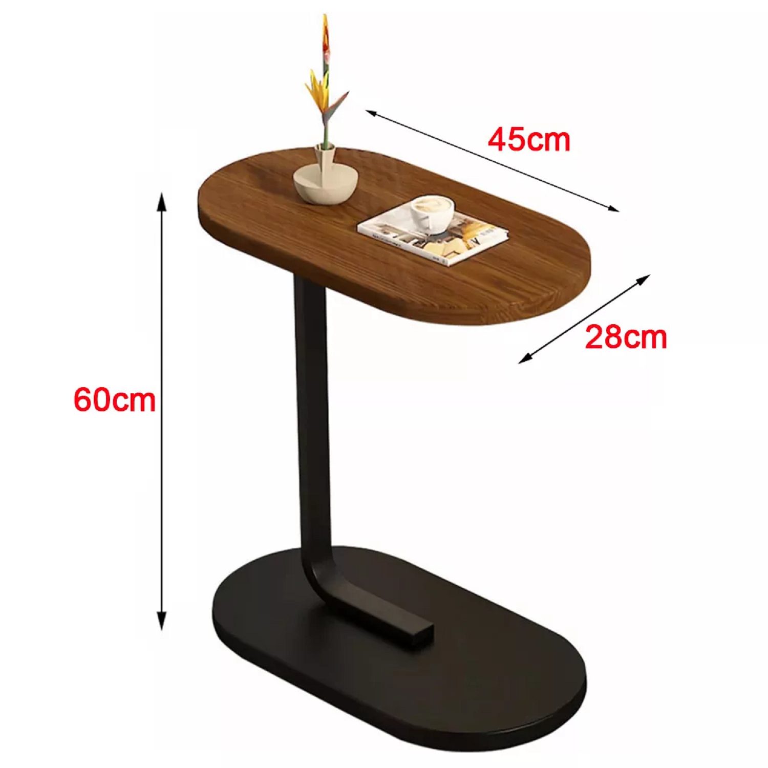 Small C-shaped Table End For Sofa Side Nightstand Bedroom Modern — image 9