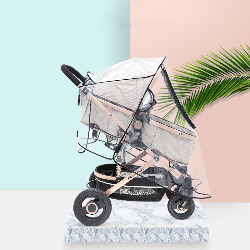 Baby Stroller Transparent Raincoat Windshield For All Seasons — foto 5