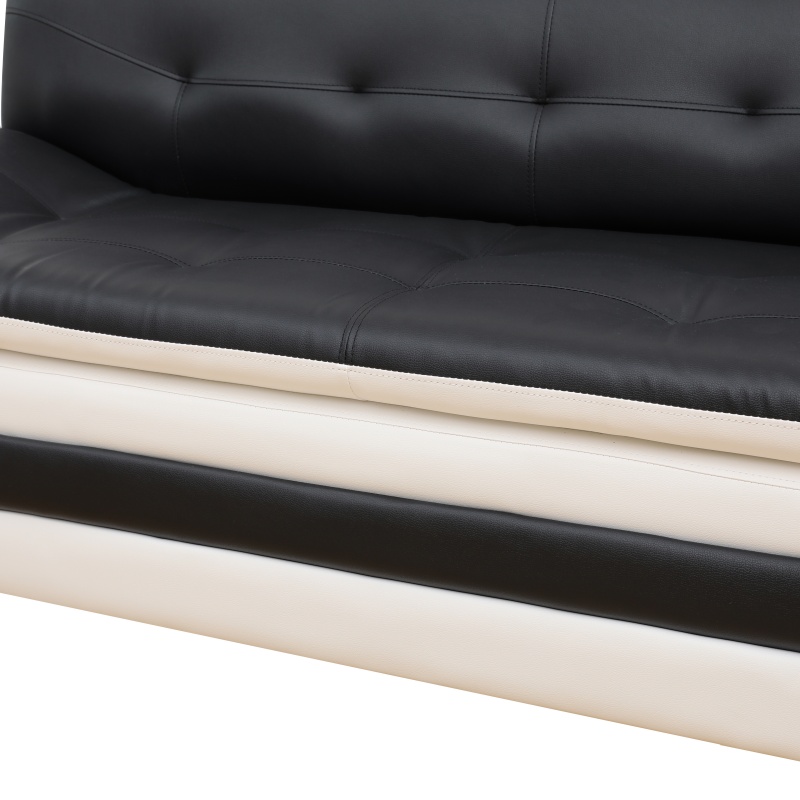 Pickup Only--Black & White Faux Leather 3-Piece Couch Living Room Sofa Set