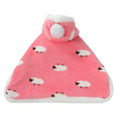 Warm Nightgown Cat Transforms Into Winter Clothing - Pink Lamb Buttons - View 1