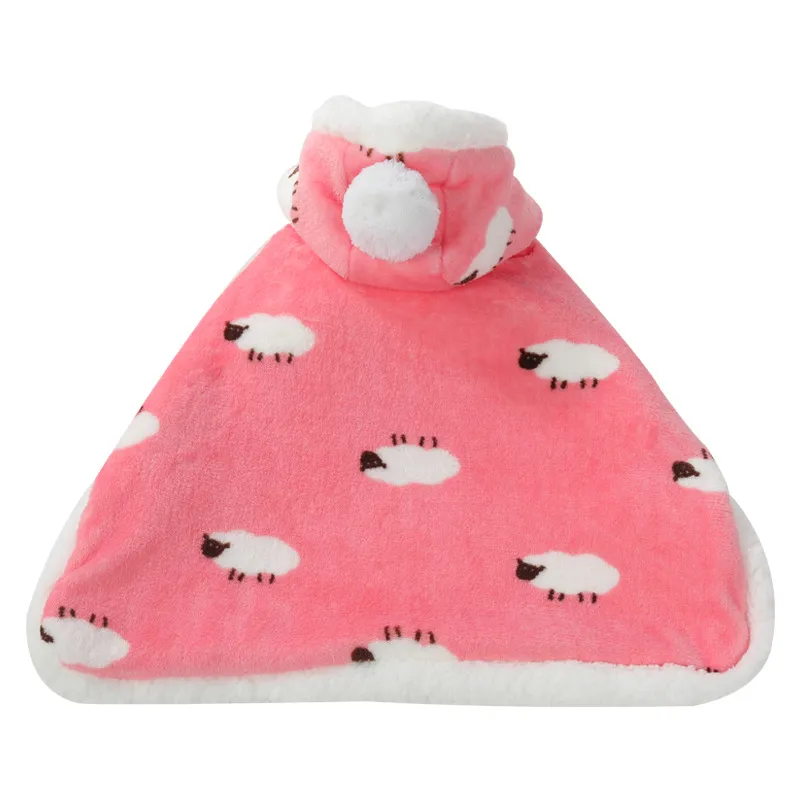 Warm Nightgown Cat Transforms Into Winter Clothing - Pink Lamb Buttons
