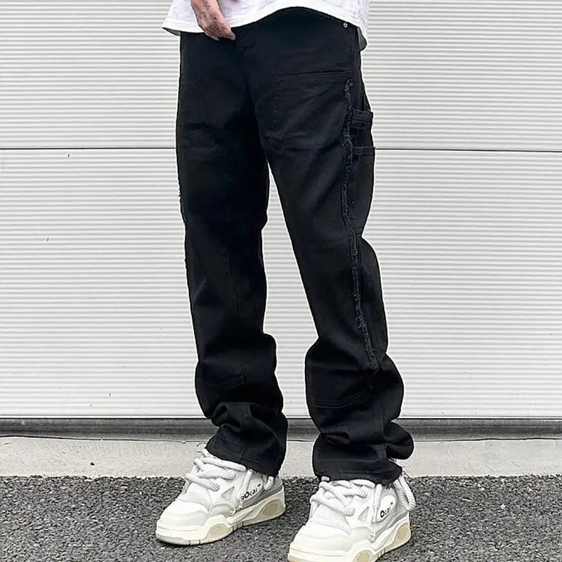 High Street Straight Leg Skinny Jeans Men Black