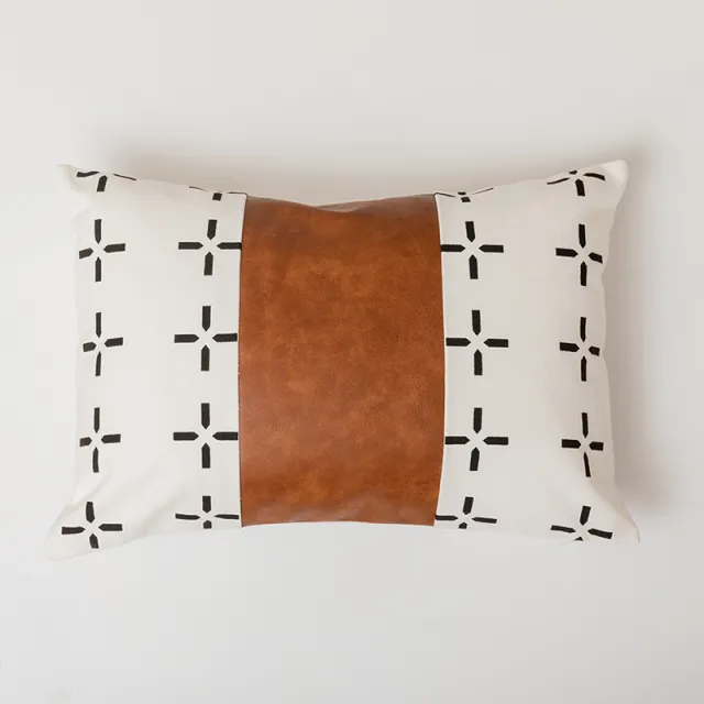Light Luxury Bohemian Leather And Cotton Sofa Cushion Cover Car Pillow Cover - Shop at LoveMi