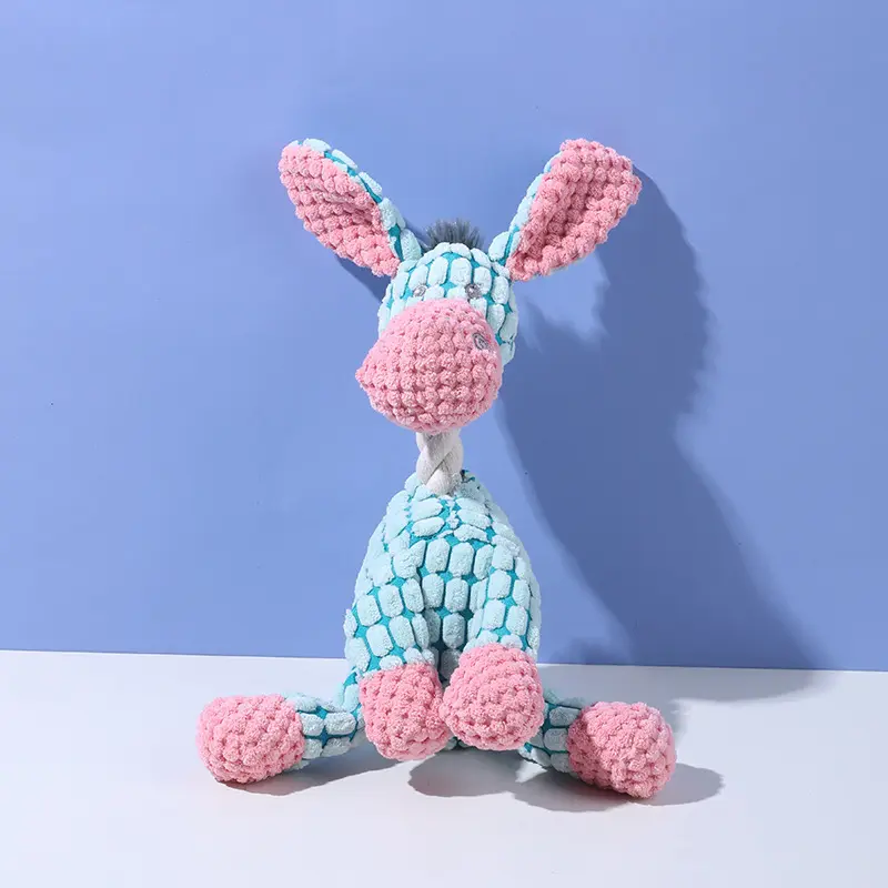 Funny Donkey Plush Dog Toy Squeaky Sound