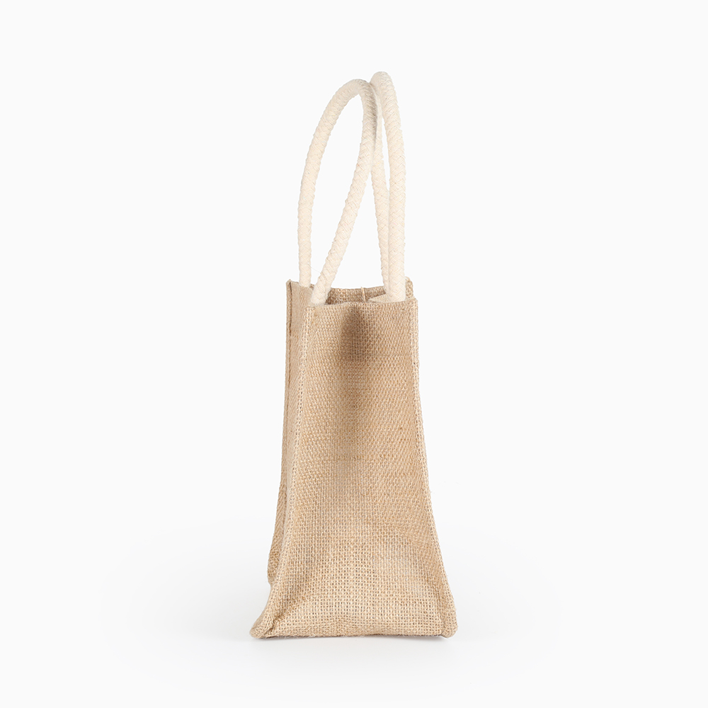 Title 1, Jute shopping bag with fine linen and cotton, p...