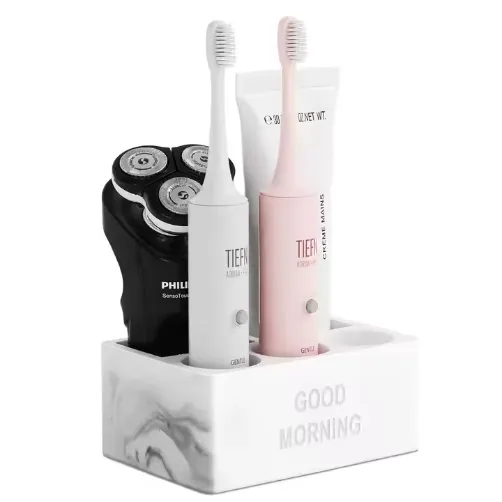 Toothpaste Holder Bathroom Counter Organizer For Electric Toothbrushes For Home Hotel White - Shop at LoveMi