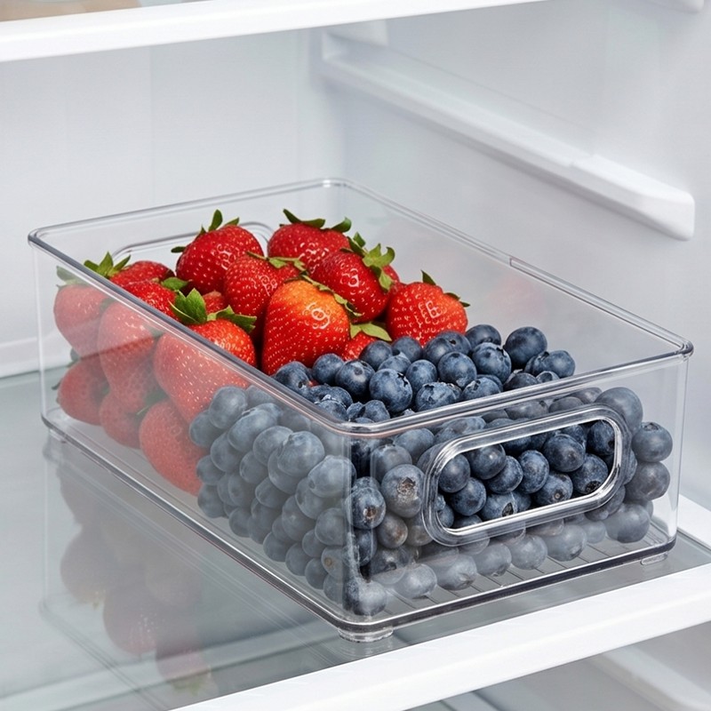 6PCS Fridge Organiser Stackable Storage Box Transparent