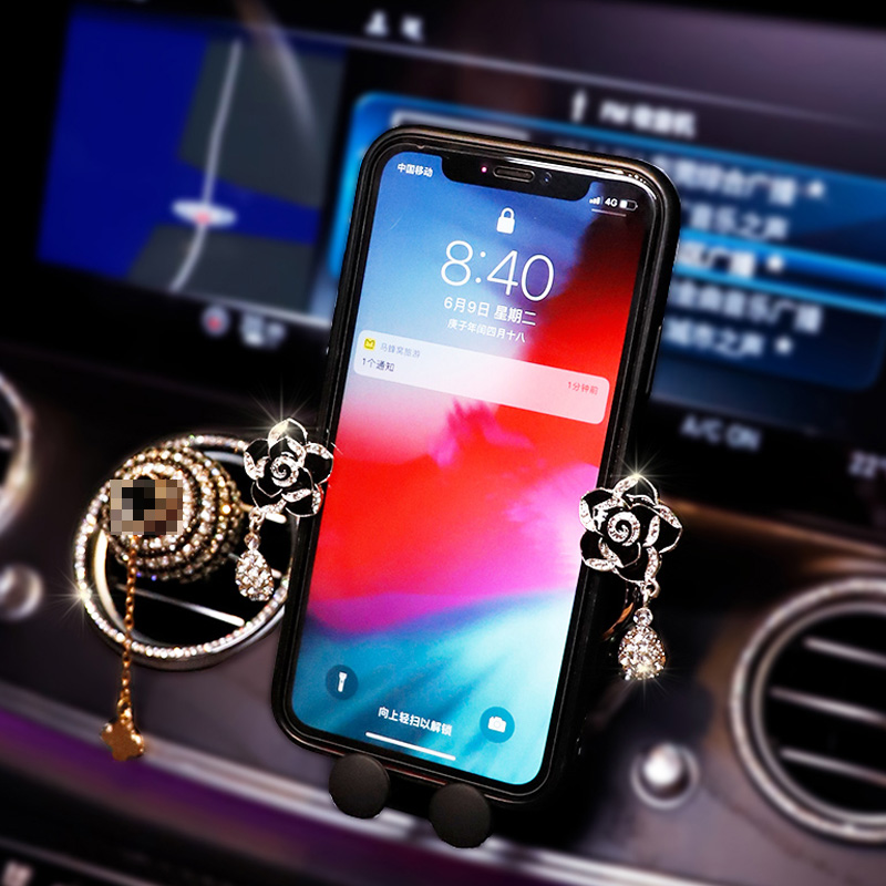 Car Mobile Phone Female Bracket Navigation Air Outlet Cute Fixed Drill - Image 9