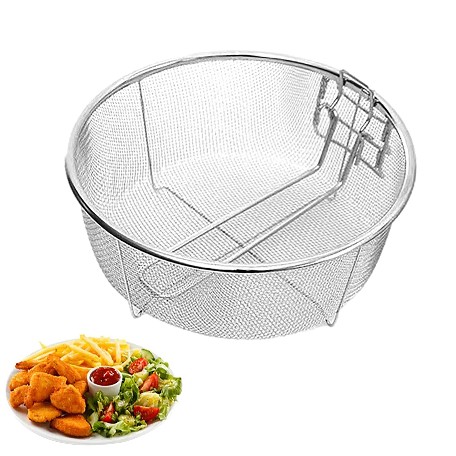 Household Round Frying Basket Can Be Folded
