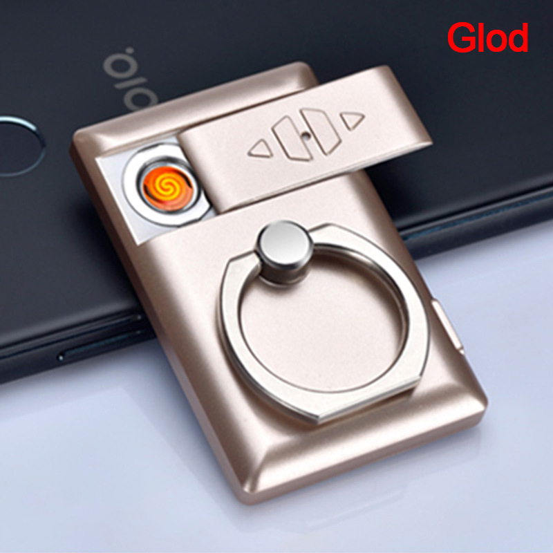 Creative Finger Ring Usb Charging Lighter Compact Personalized Phone Holder - Image 3