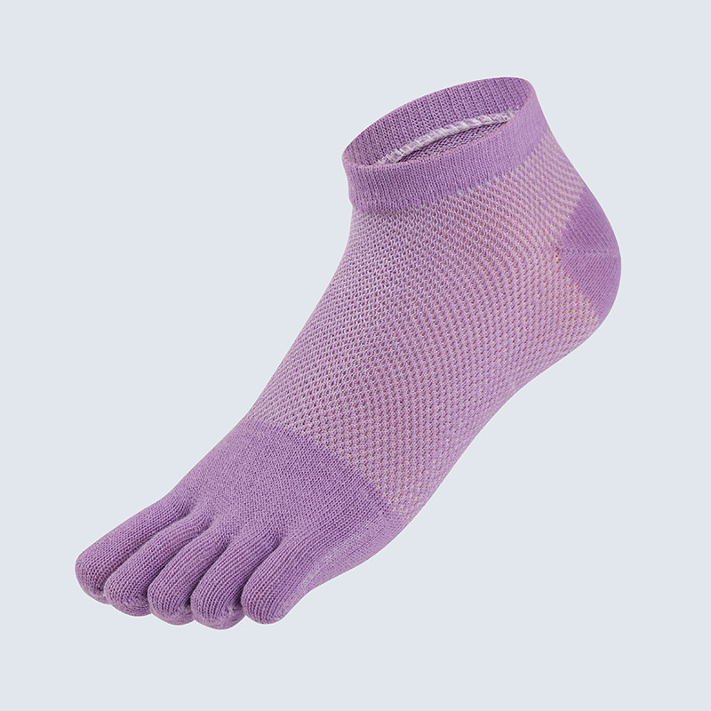 Mesh Cotton Mid tube Five toed Socks Split Toe Solid Color Sports thumbnail 3