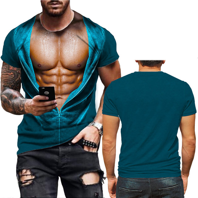 Title 2, Camiseta Casual Redonda para Hombre Impresa Com...