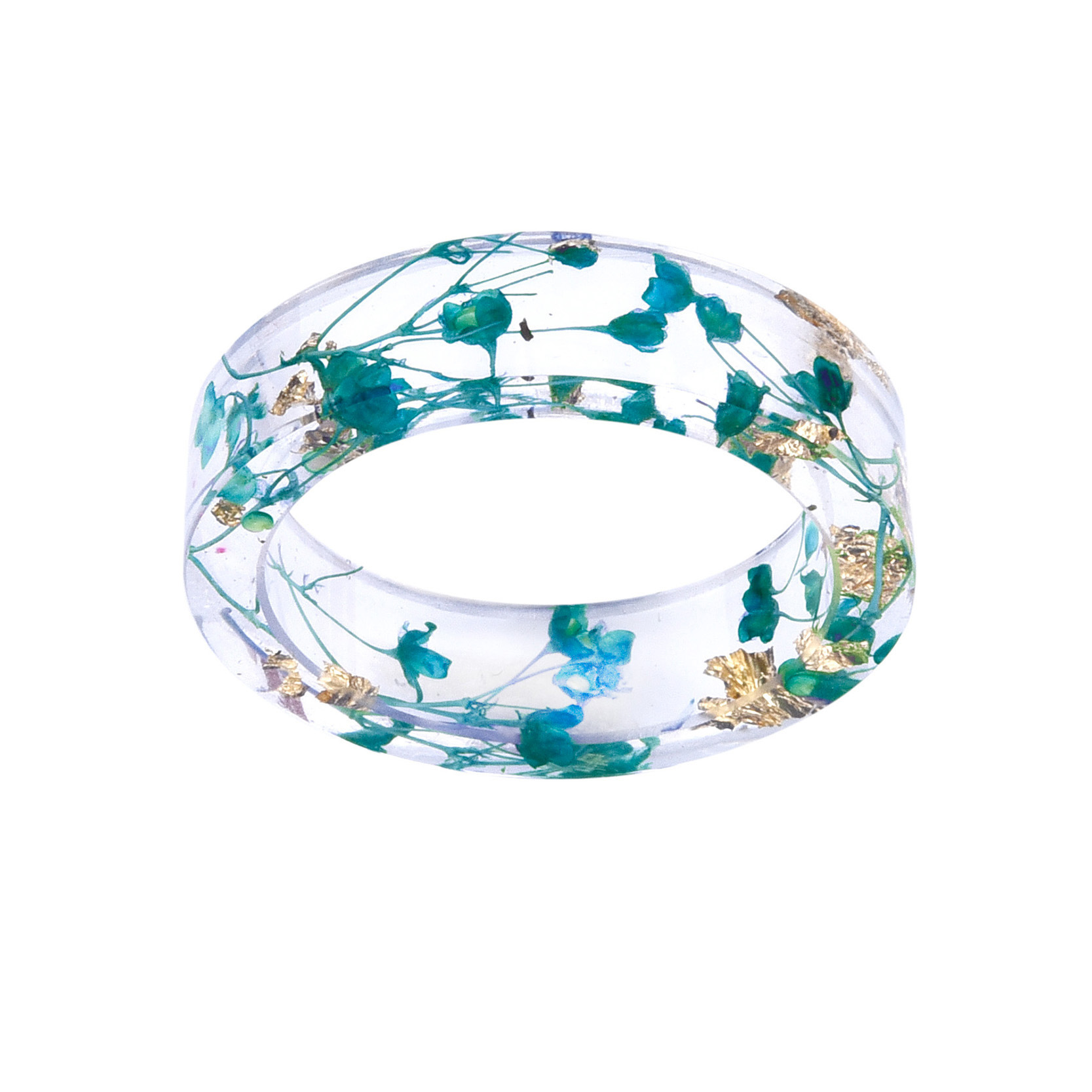 Fashionable And Simple Women's Dry Flower Resin Ring