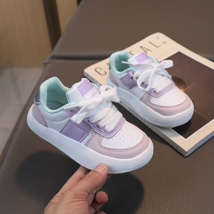 2026 Spring Korean Classic White Sneakers Magic Tape Kids Casual Board Shoes Breathable Non-slip Children Shoes Boys Girls 2