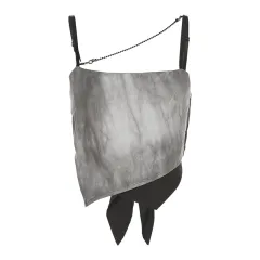 Fairy Smoky Grey Tie-dye Stitching Irregular Small Sling Women All-match Haze Grey Vest - Grey - View 1