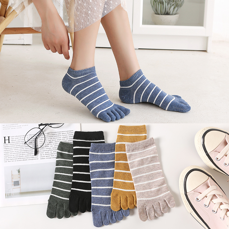 Title 17, Ladies mid-tube cotton five-finger socks