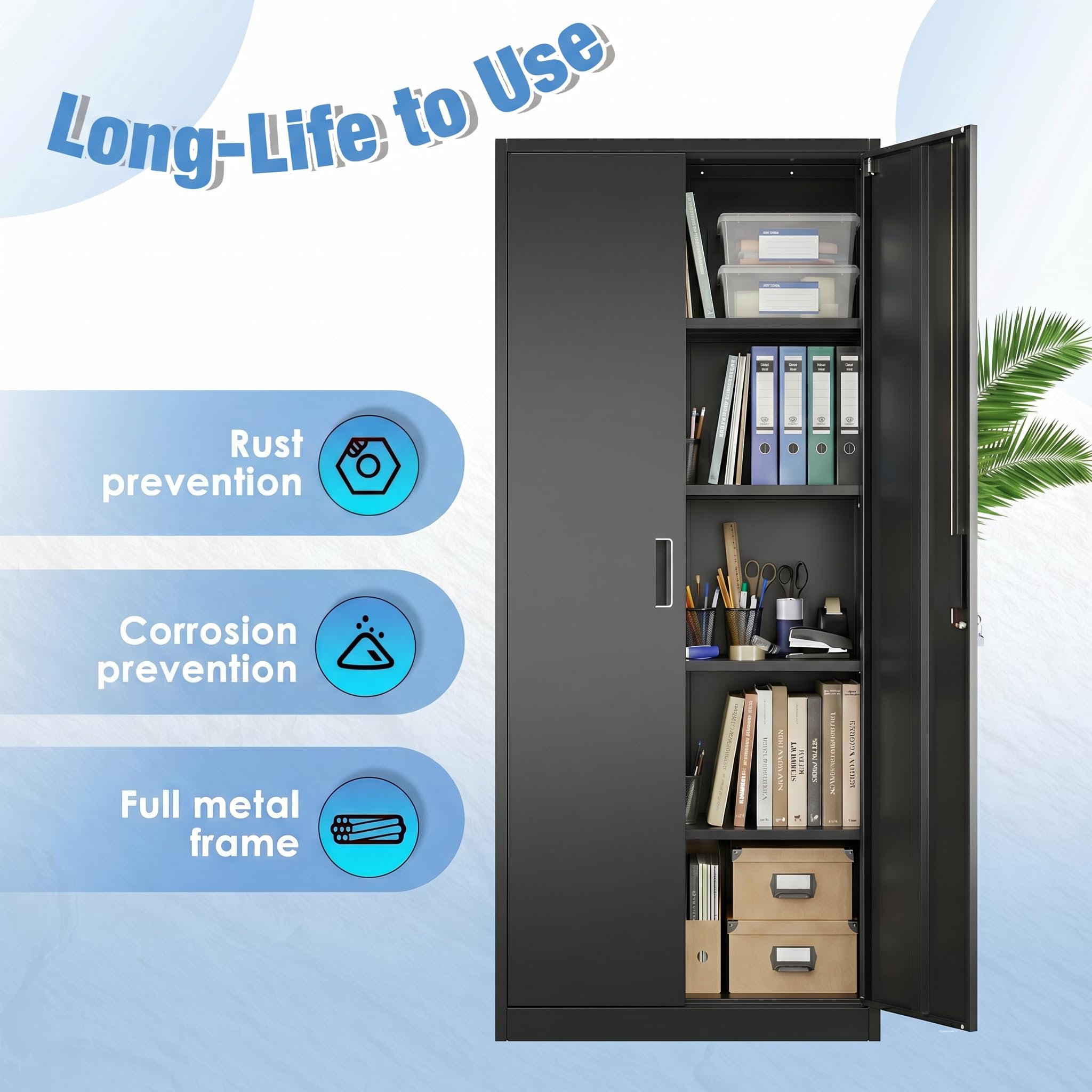 Metal Garage Storage Cabinet — Lockable Steel Storage Cabinet — photo 4