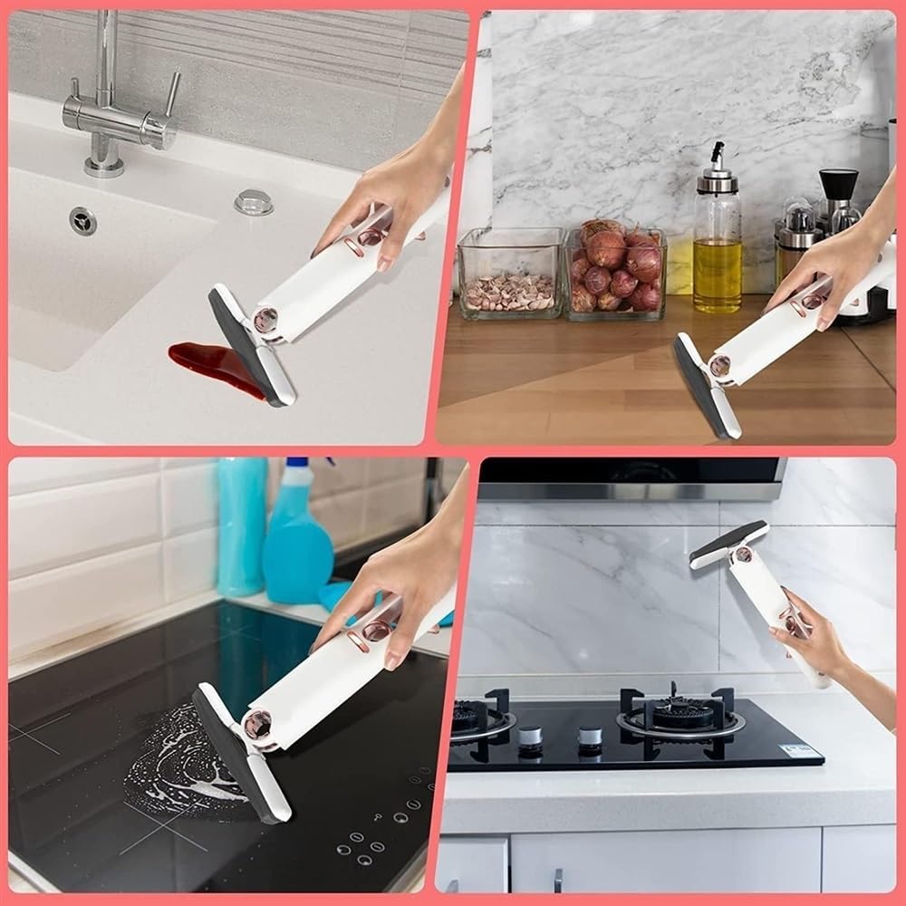 1pc2Mop Head,Hand-Washable Desktop Cleaning Mini Mop, Portable Self-Squeeze Mini Mop, For Quick Cleaning Of Bathroo... image 8