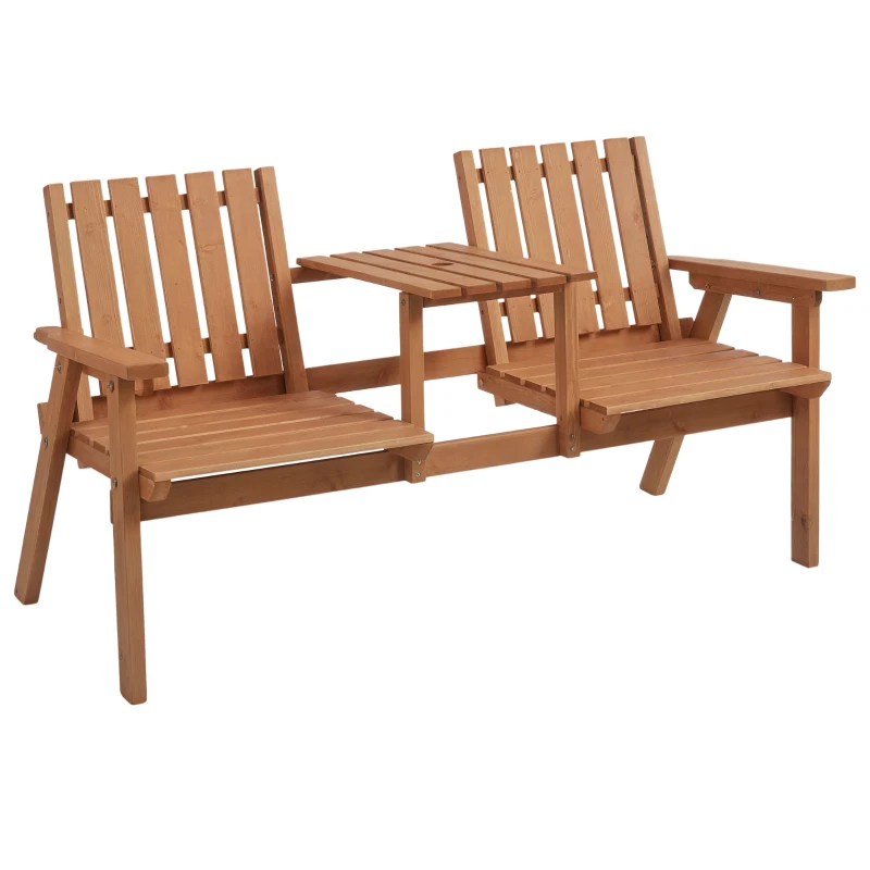 Banc de Patio, Banc de Jardin avec Table du Milieu et Trou de Parapluie,
