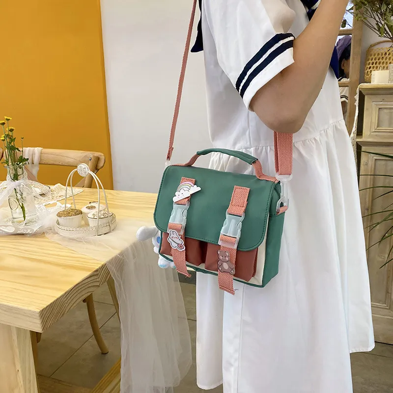 Mori Is A Girly Soft Girl Style Cross Body Bag With Cover - Green