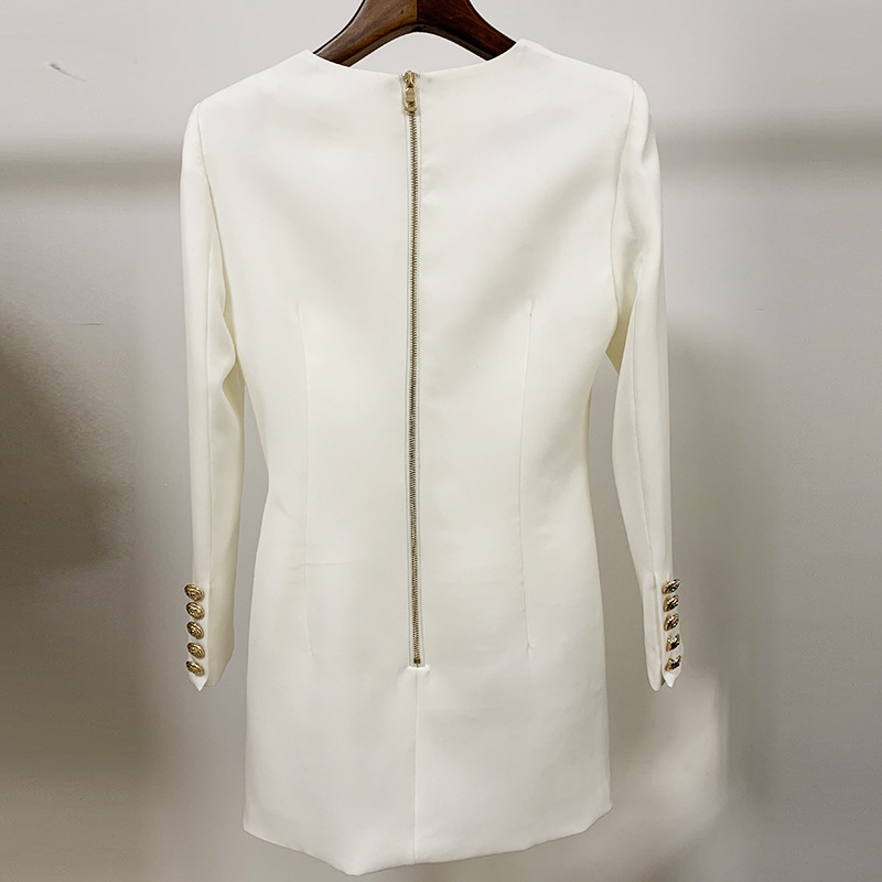 Women's Simple Fashion Button V-Neck Dress