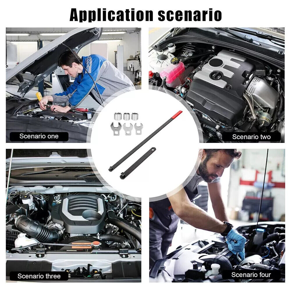 8Pcs Serpentine Belt Tension Setting Tool Set 580mm Long Pulley Wrench Kit — image 12