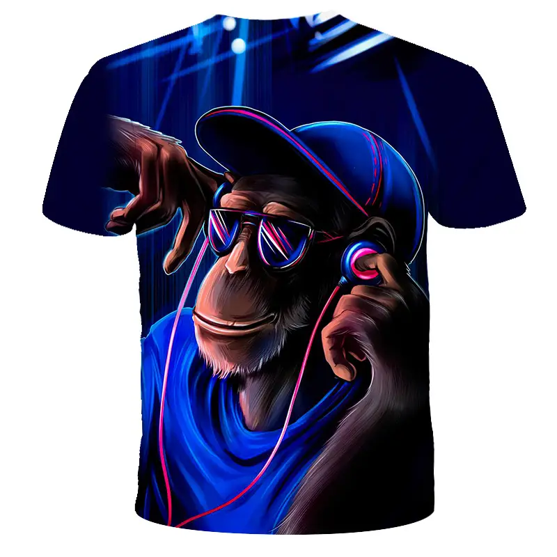 Men And Women Loose Digital Printing Short Sleeve
