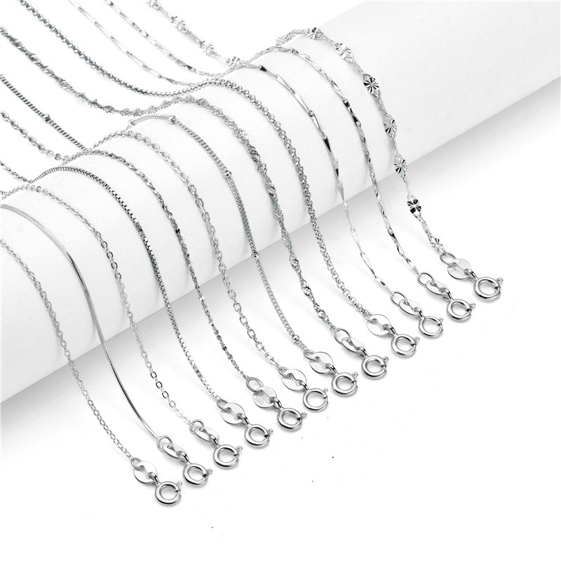 S925 Sterling Silver Necklace Box Chain Ingot