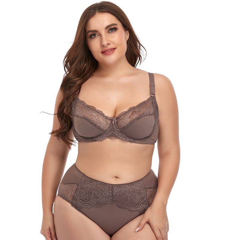 Title 1, Plus Size Underwire Lace Trim Lingerie