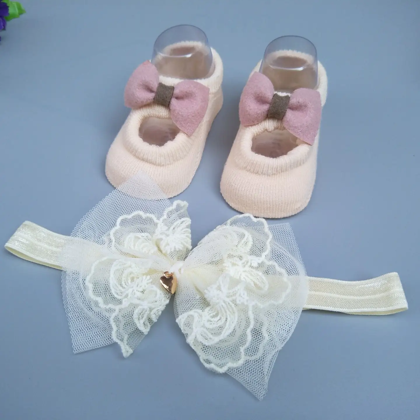 New Baby Girl Socks Headband Gift Box