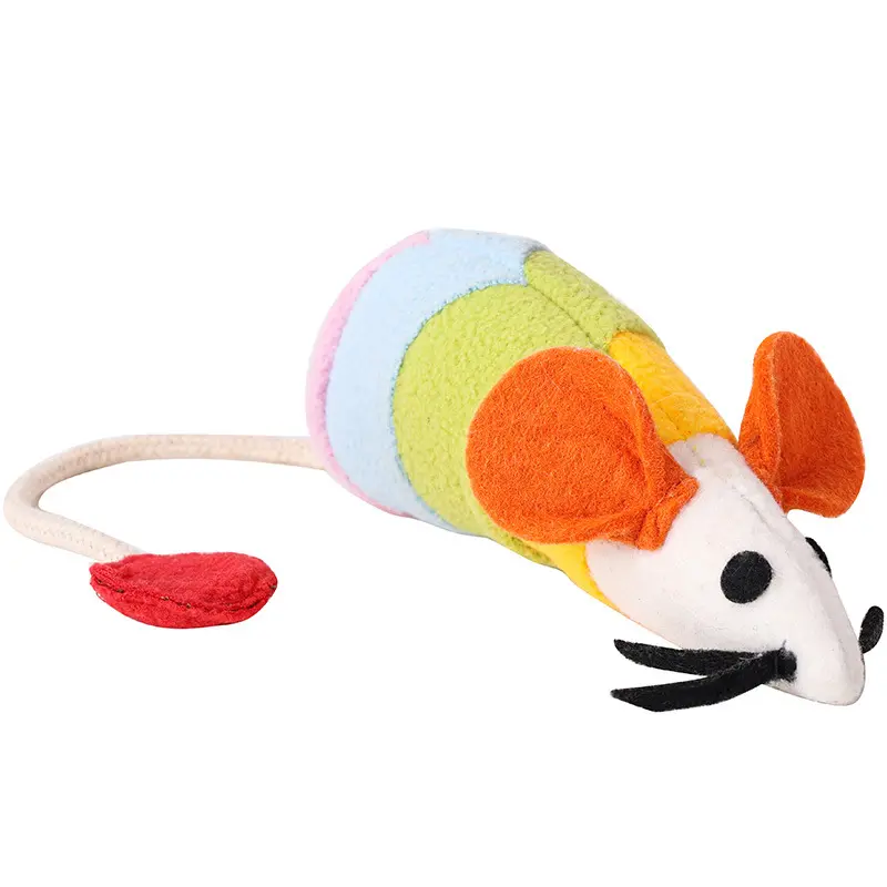 Rainbow Mouse Pet Tease Cat Plush Bite