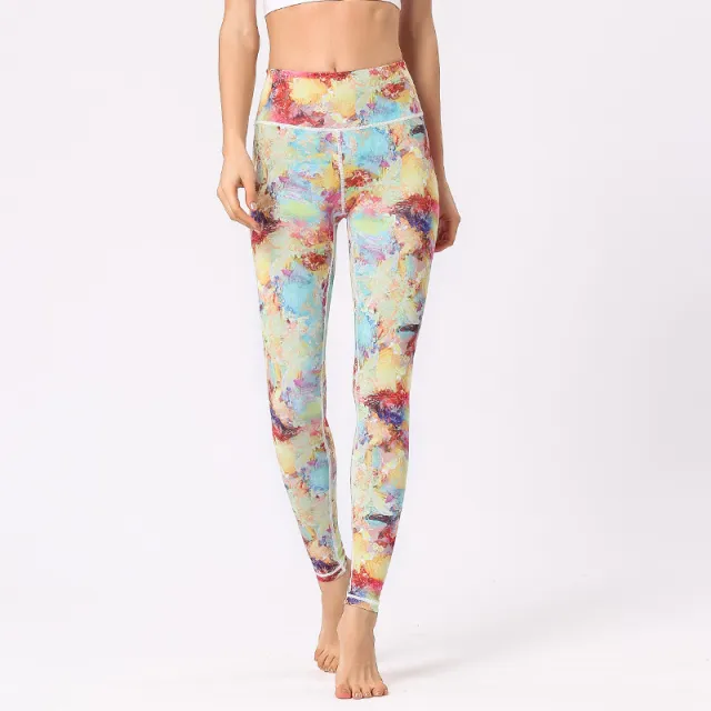 Women's Yoga Pants Digital Print High Waist Cropped Hip Pants H229 - Shop at LoveMi