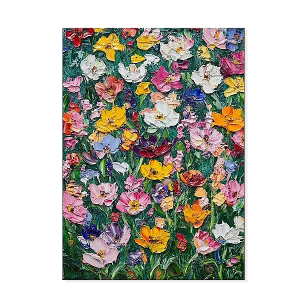 A Vibrant Floral Canvas Frameless  Hand-painted Oil Painting Transform Your Home Into Garden With This Amazing Design 6
