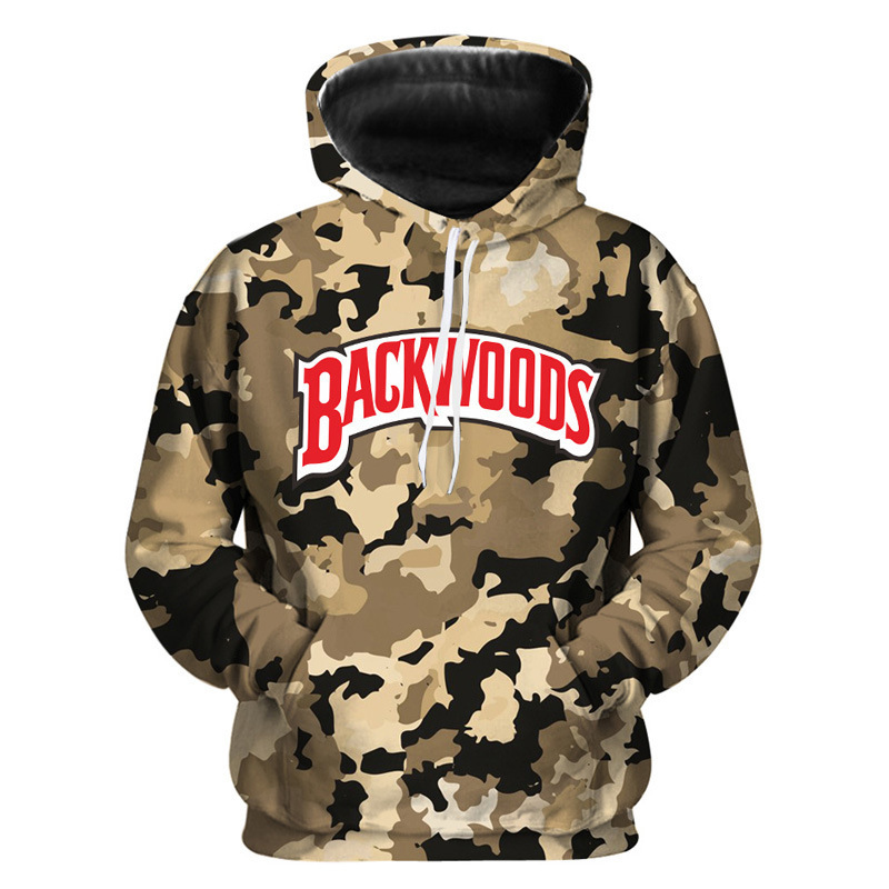 Camouflage 3D Digital Print Hooded Sweatshirt