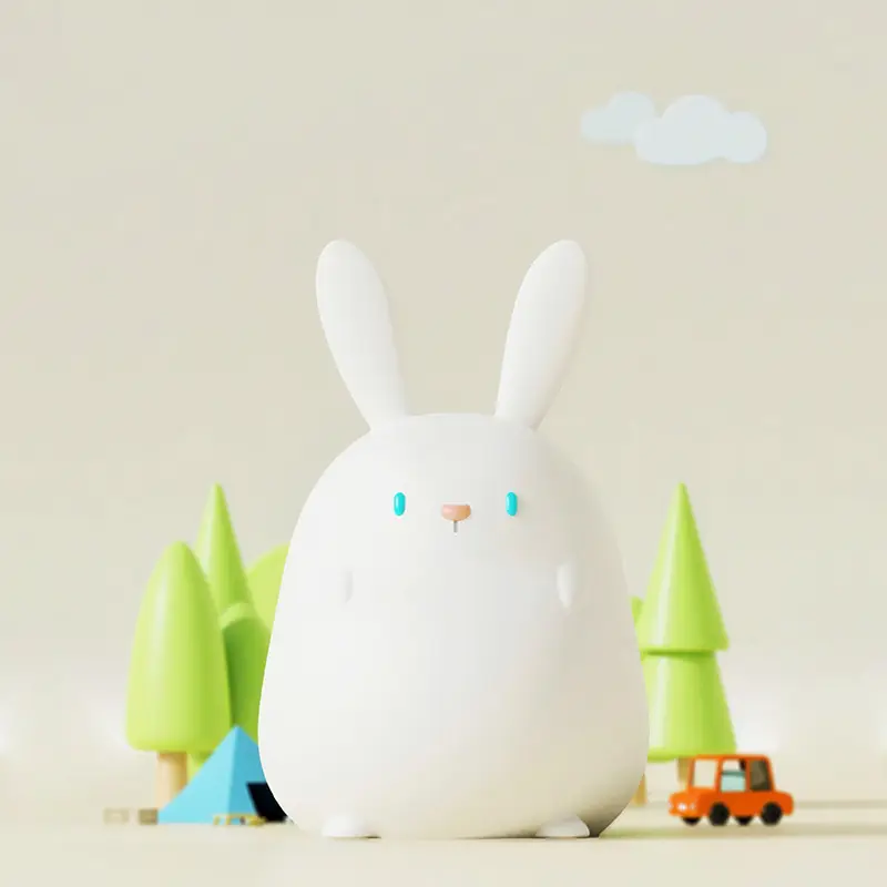 Creative Home Decoration Bunny Shape Silicone Night