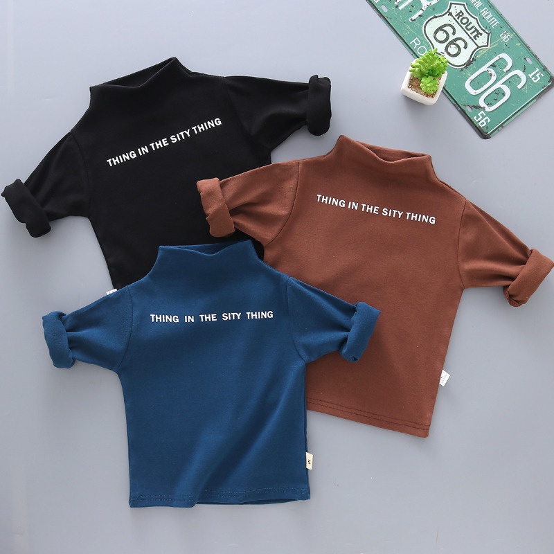 قميص داخلي بأكمام طويلة وياقة نصف عالية للأطفال