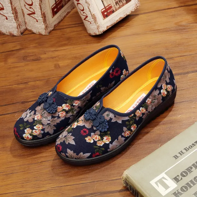 Women's Folk Style Casual Dance Flat Shoes Blue - Shop at LoveMi