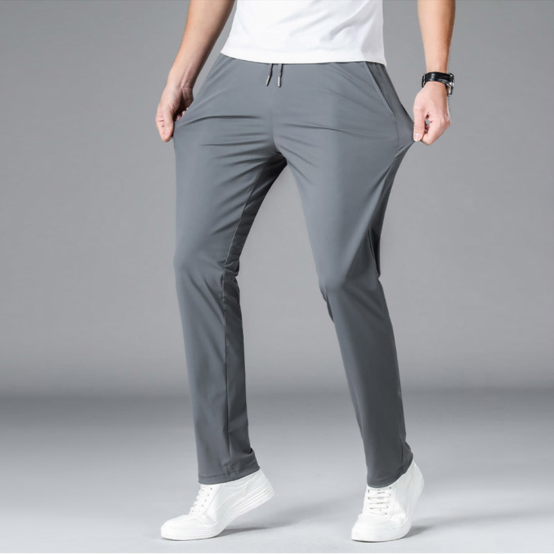 Milk Silk High Elastic Casual Pants Men's Thin Elastic Strap