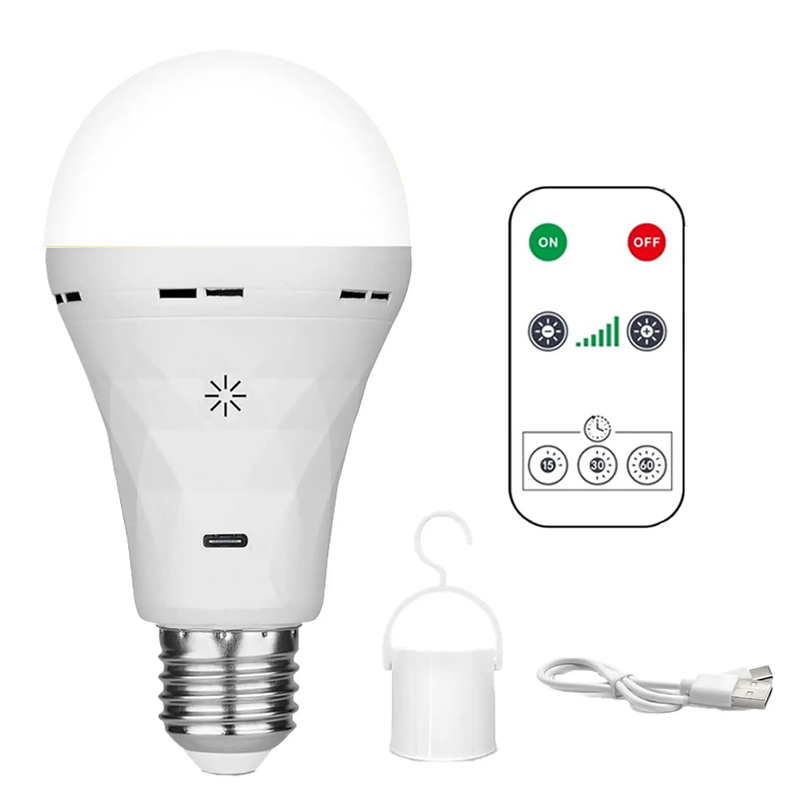 Rechargeable Bulbs With Remote Control, Timer, Battery-powered