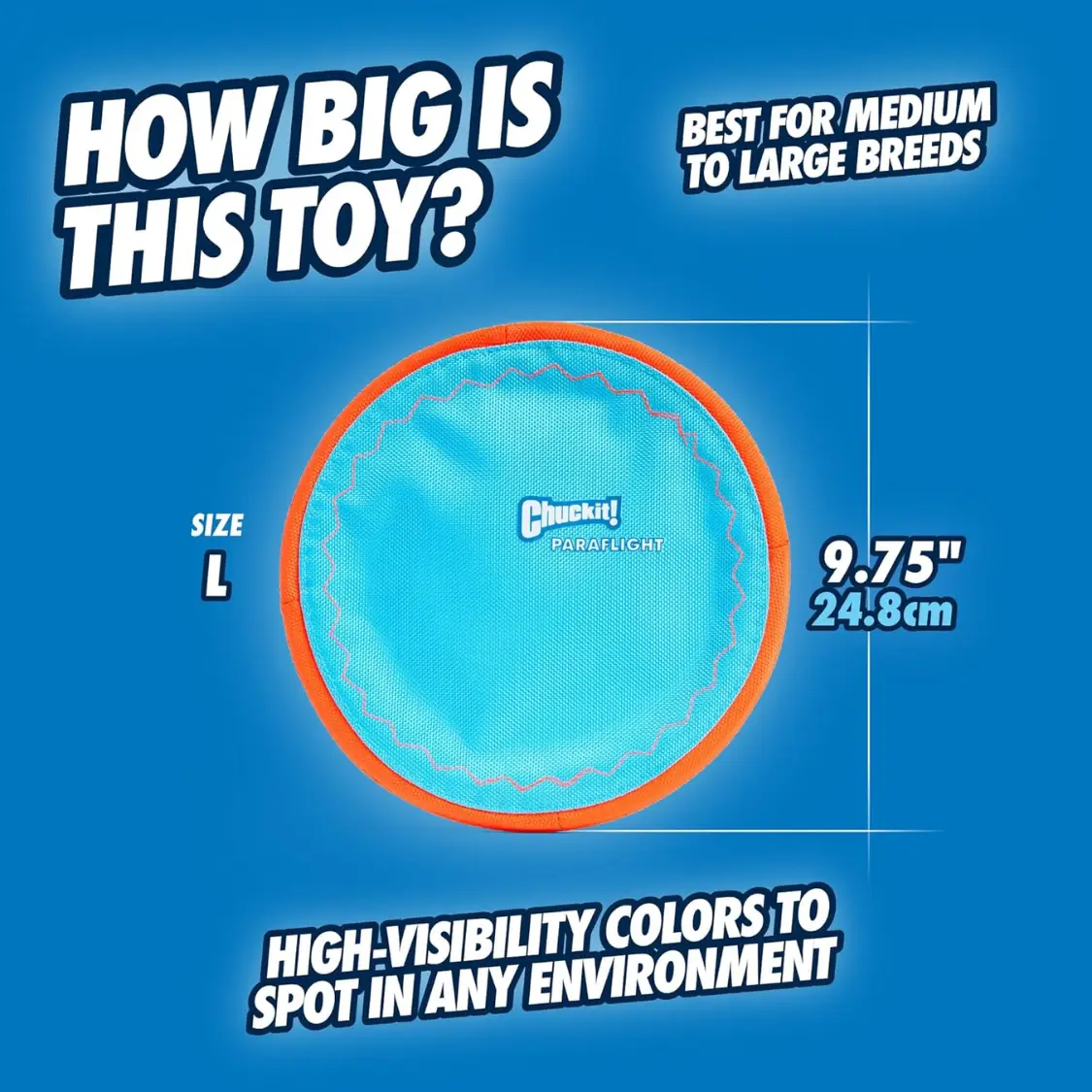 Paraflight Flying Disc Dog Toy Water Floating Flyer Durable Nylon Construction With Soft Rubber Edges For Medium And Large Dogs