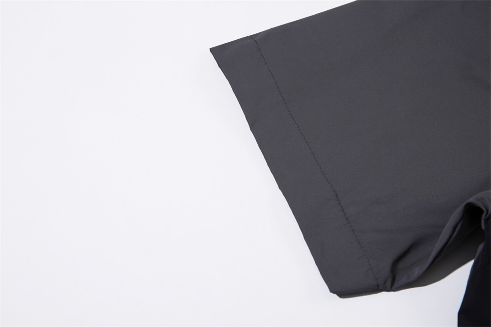 Stitching Contrast Color Short Sleeve Shirt Men's Niche