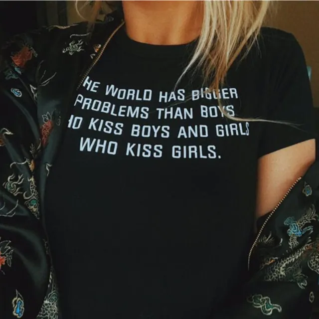 Bold The Wolrd Has Bigger Problem T shirt Cotton Top Black - Shop at LoveMi