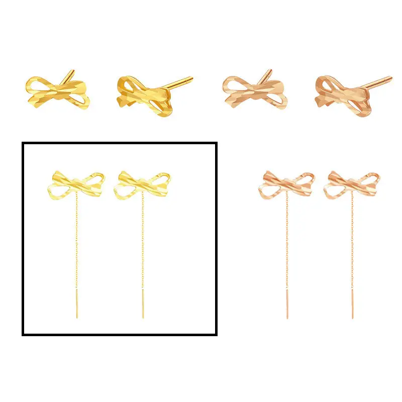 Au750 Simple And Versatile Tassel Earrings
