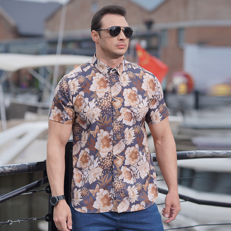 Title 2, Mens Short Sleeve Stretch Digital Print Shirt,...