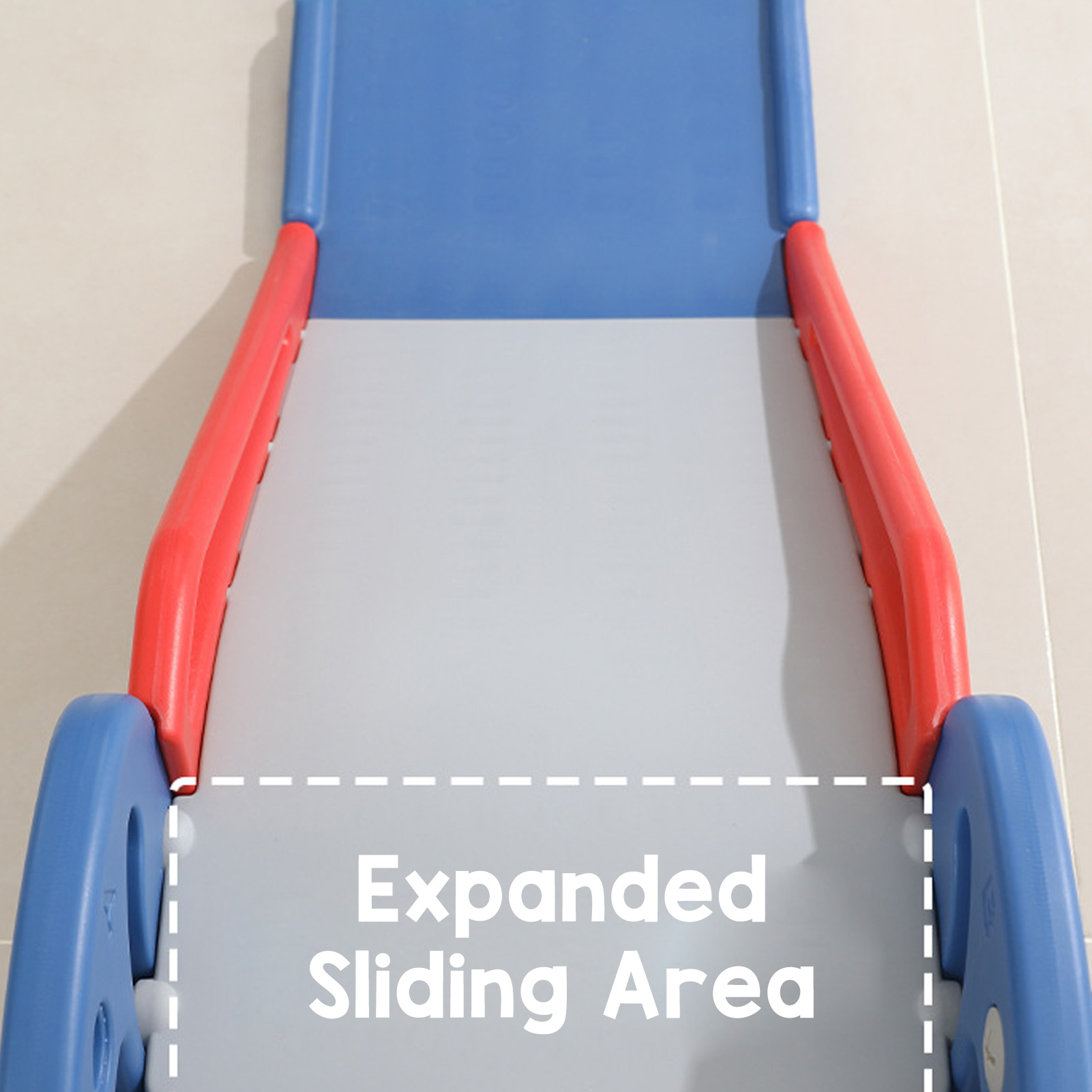 Toddler Indoor Slide For 0 To 3 Years Old Easy Assembly Dinosaur Shape Foldable Slide With Basketball Hoop Stairs Blue