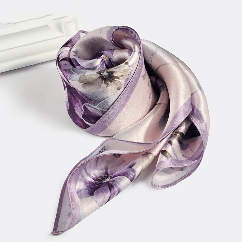 Silk Women's Square Scarf Exquisite Design Pattern Printing - 5 Style