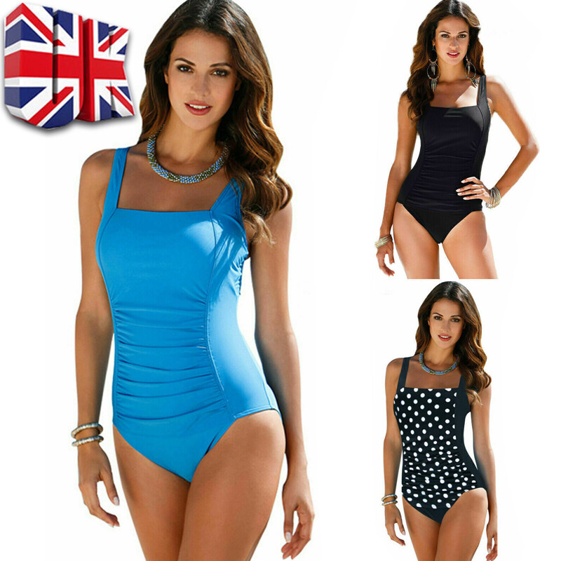 Ladies Womens Padded Monokini Tummy Control Swimming Costume Swimwear Swimsuit — image 2